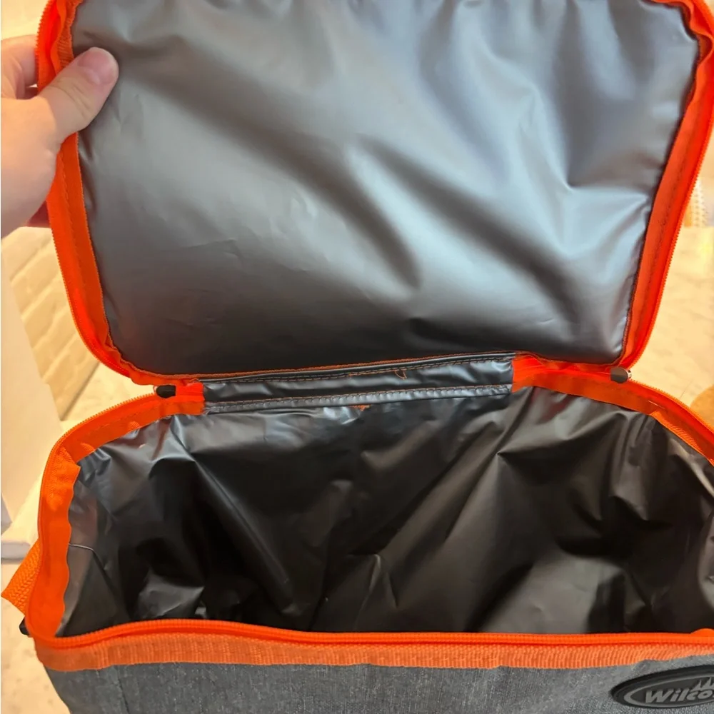 Gray and Orange Duffel Cooler Bag - Picture 3 of 3